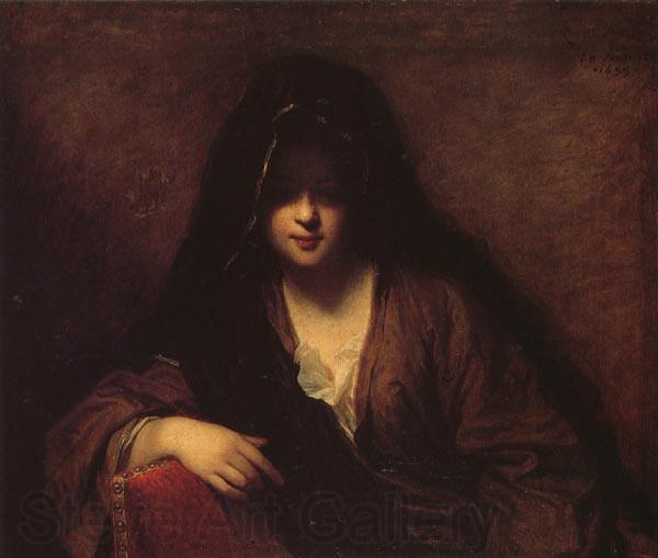 Jean-Baptiste Santerre A Young Woman in a Shawl Norge oil painting art